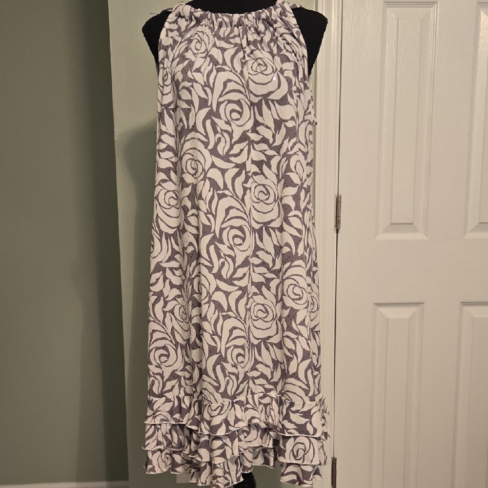 MSK Grey and White Floral Mini Dress